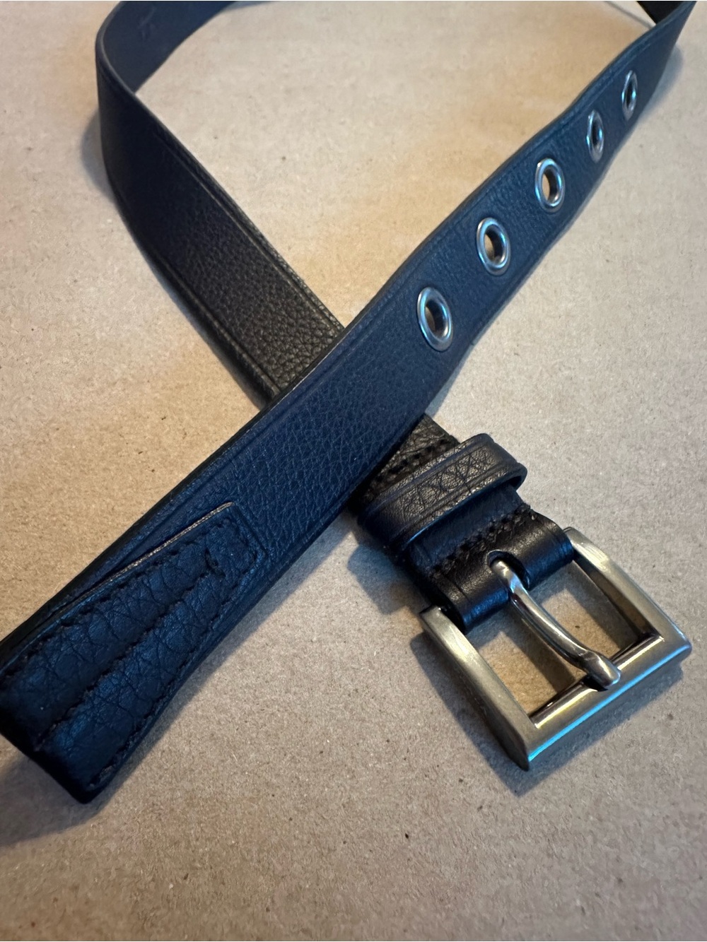 PRADA LEATHER BELT 1” Brown Women’s Silver Tone Buckle, 75/30 (WAIST: 26”-31”)